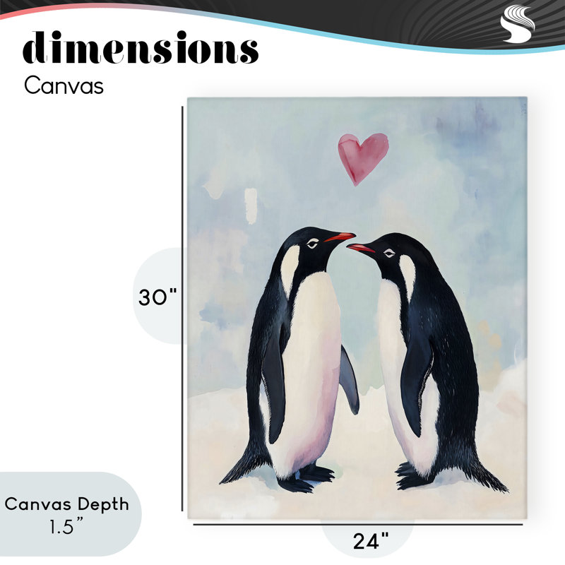 «Penguin Love with Heart», conception par The Prints Vibe, 30 x 24