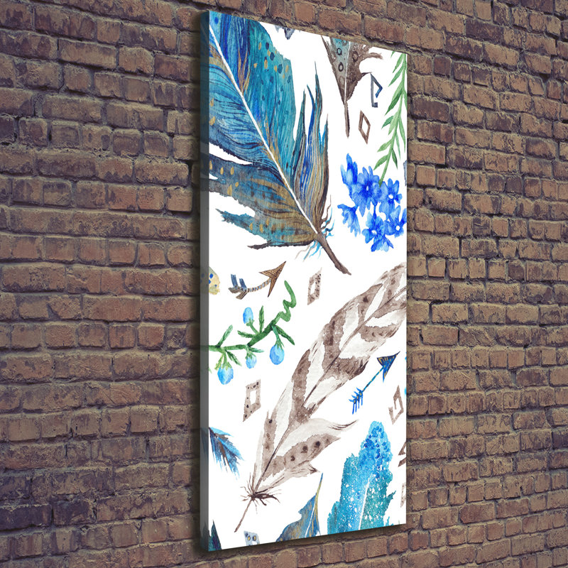 Feathers And Flowers - Wrapped Canvas Print