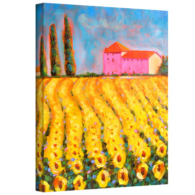 «Cyress and Sunflowers at Vall De Lot» par Susi Franco, reproduction d'art sur toile