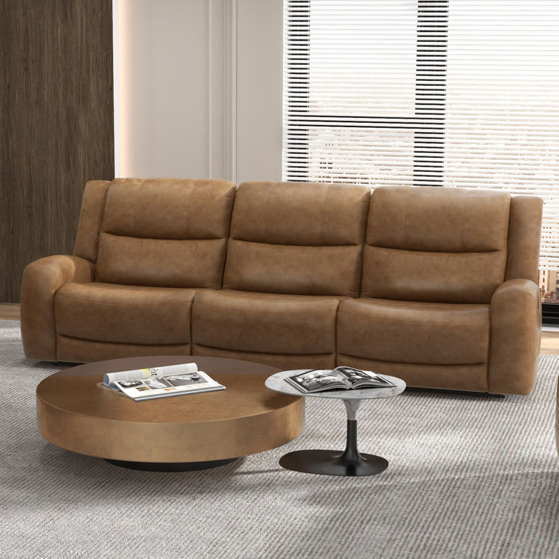 88.4" W Transitional Sofa, Brown