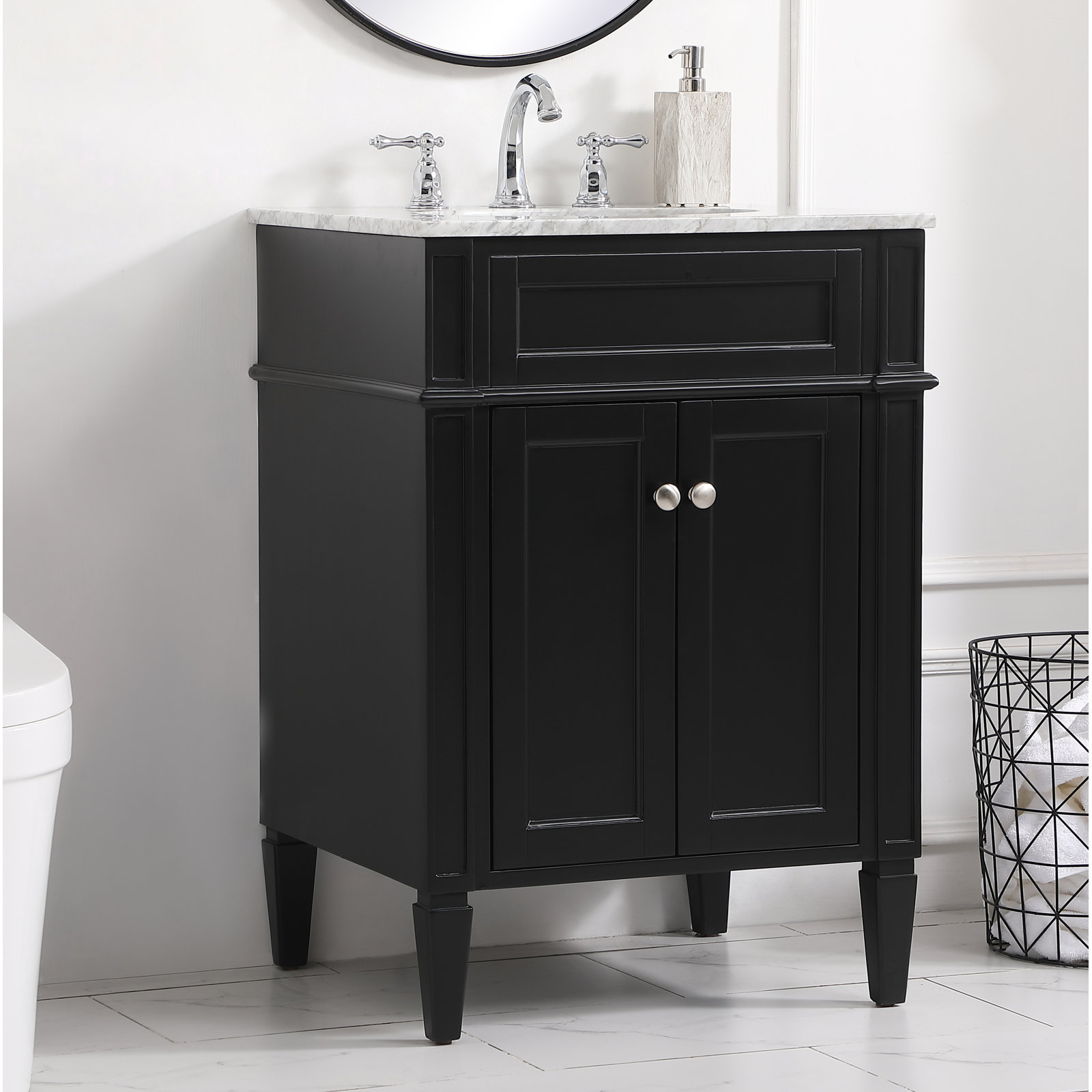 Rivers 24'' Single Bathroom Vanity, Black