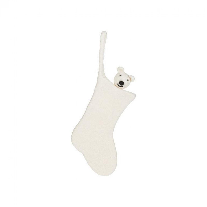 Chaussette de Noël ornement ours polaire
