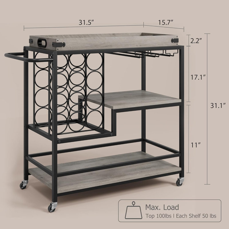3 Tier Bar Carts For The Home, Home Bar & Serving Carts