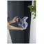 Vase en forme de pot à lait en céramique bleu et blanc avec motif floral et poignée