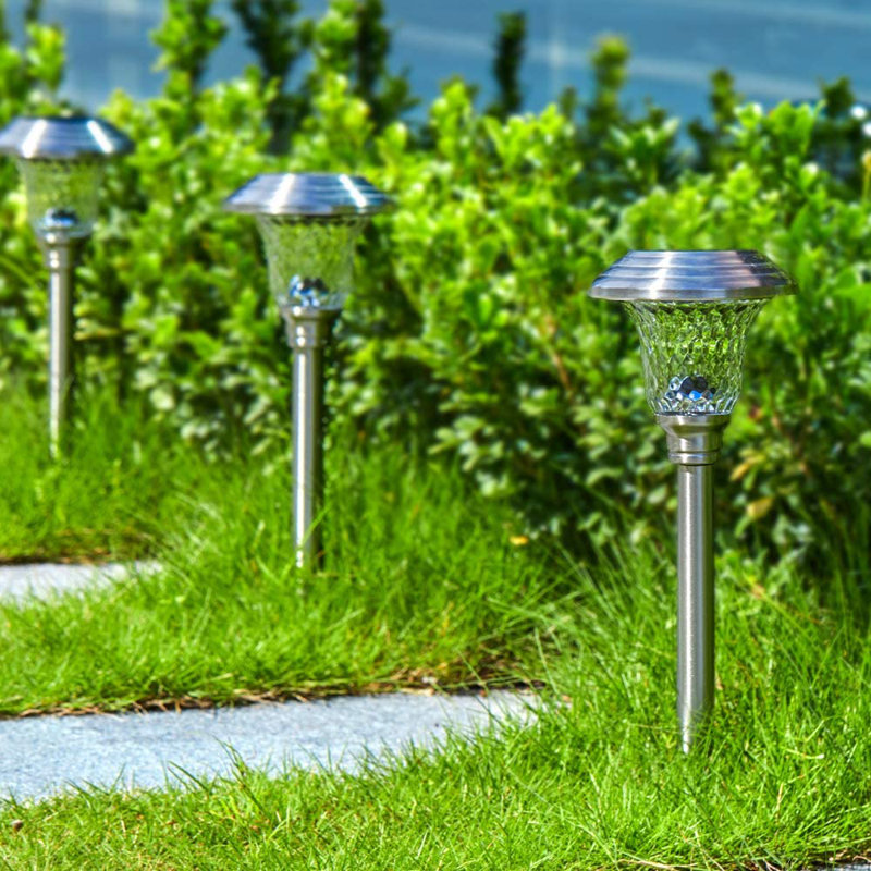 Ensemble de lumières de chemin solaire à énergie solaire intégrées à DEL, Argent