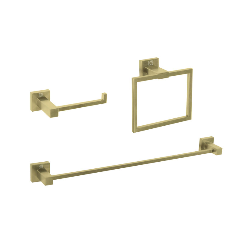 Isla 3 - Piece Bathroom Hardware Set, Brushed Gold