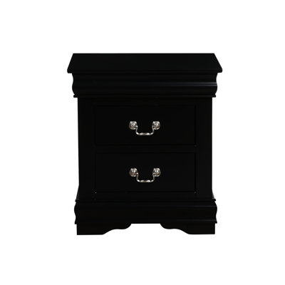 Black Nightstand With Ample Storage Capacity - 24" High X 21" Wide Sophisticated For Bedroom Use 15" Depth Height