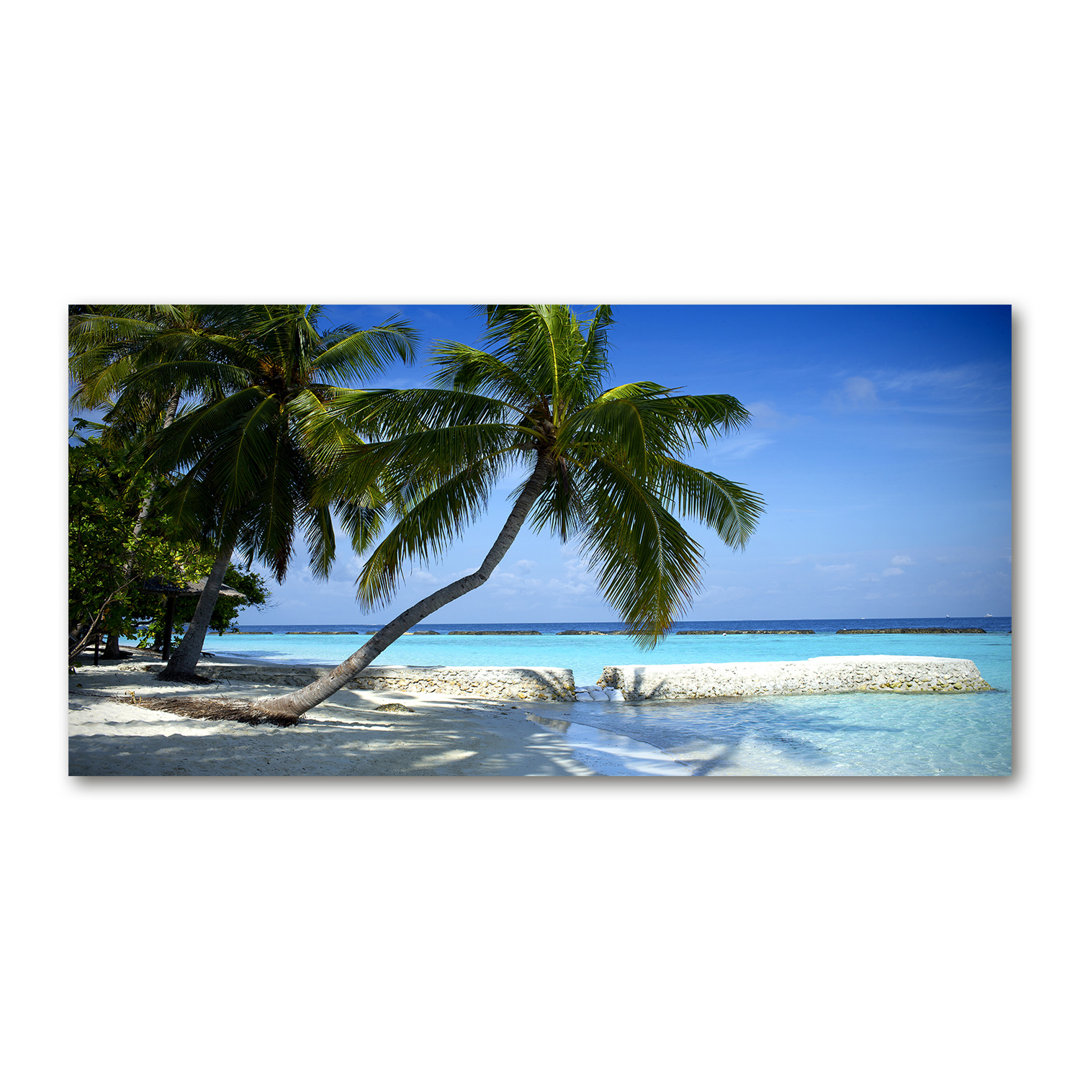 Leinwanddruck - Wandkunst - Drucke auf Leinwand - 120X60 Bild Bildthema: Tropischer Strand