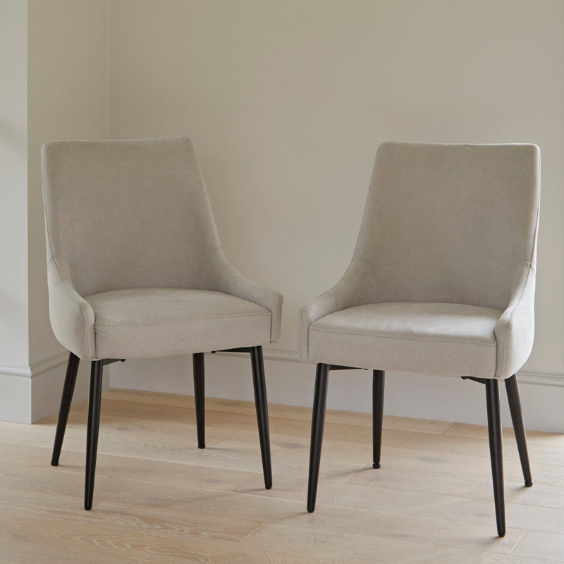Dining Chairs - Set of 2, Black, Beige