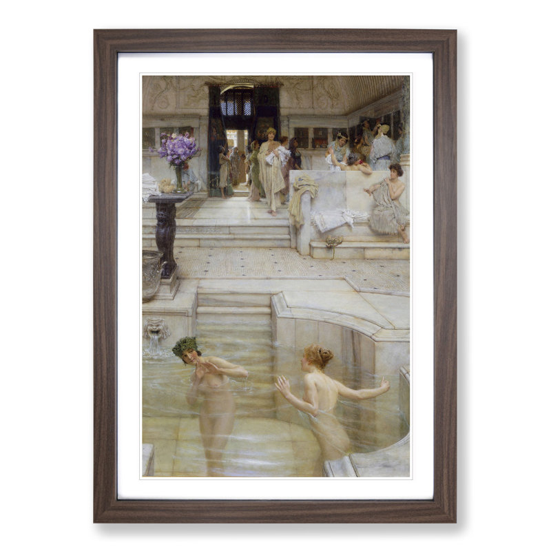 A Favourite Custom by Lawrence Alma-Tadema - Picture Frame Painting, 48cm H x 36cm W x 2cm D, Walnut Framed