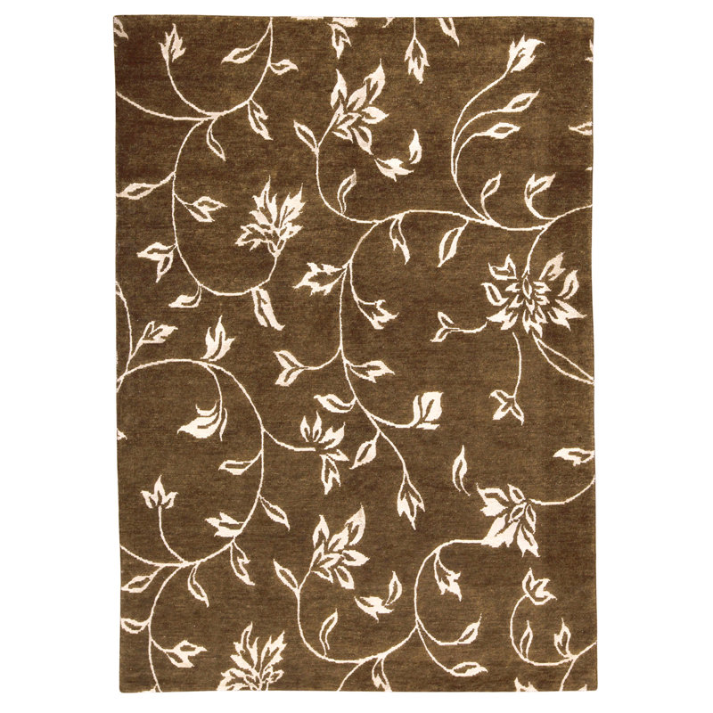 Hand Knotted Area Rug in Brown/Golden Brown