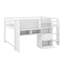 Lit mezzanine double pleine grandeur en bois massif avec bureau intégré, armoires de rangement et bibliothèque ouverte, tableau blanc pour enfants Graffiti-2053085579