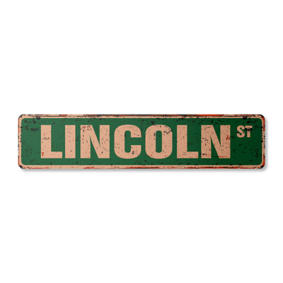 Lincoln Street Sign Aluminum 4" X 18"