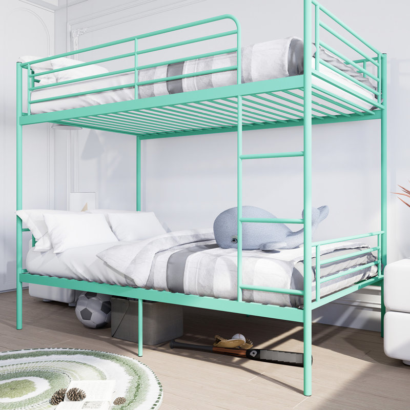 Lit superposé moderne en métal pour chambre à coucher, simple au-dessus d'un lit simple, bruit, surface d'usure, support, conception séparable, lattes de matelas de qualité testée