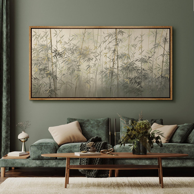 Minimal Botanical Elegant Bamboo Botanical, affiche, nature tranquille, décor zen asiatique, pour salon ou espace de méditation, impression numérique sur toile, art numérique