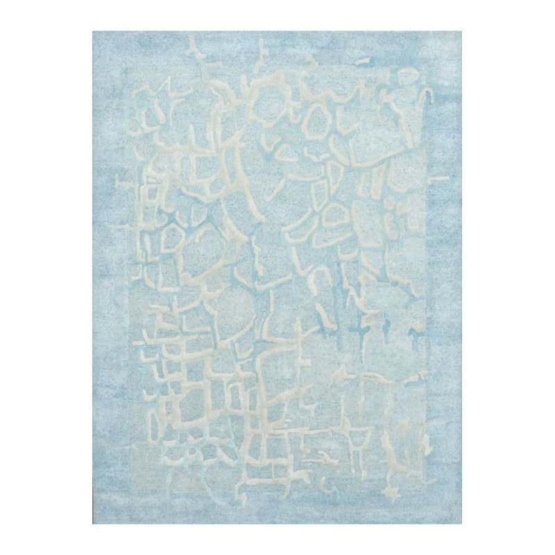 Machine Washable  Multicolor Blue Abstract Patterned Woven Base Modern Decorative Rug, Rectangle 5'1" x 7'7"