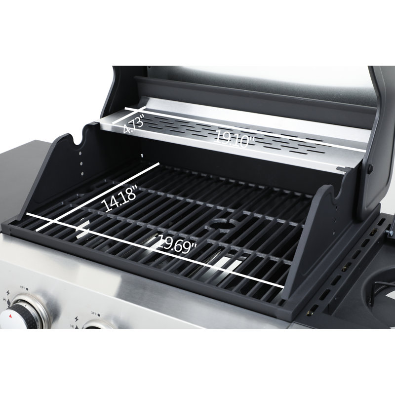 3-Burner Propane Gas BBQ Grill With Side Burner