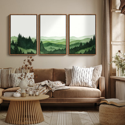 Art mural encadré, rétro, antique, classique pour chambre à coucher - 16 po x 24 po x 3 panneaux