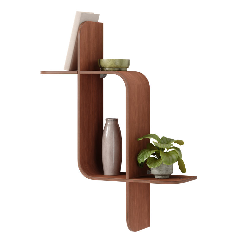 Montage Floating Wall Shelf Display Case, Walnut