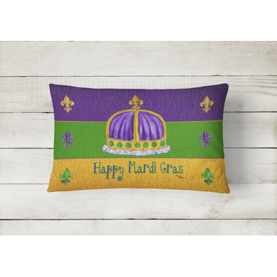 Mardi Gras Outdoor Reversible Throw Pillow