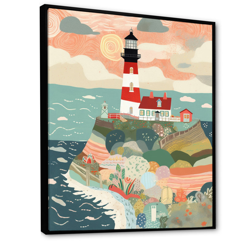Phare côtier V, H 44 po x l 34 po x P 1,5 po, Cadre flottant noir