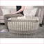 Pouf en laine touffetée rustique et en coton 26 po x 26 po x 16,5 po, brun noyer et beige | brun + beige | laine