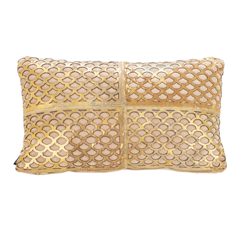 Sequined Cowhide Throw Pillow