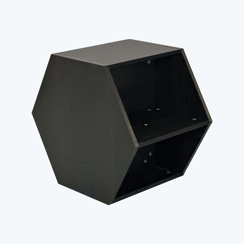 Tiffinie Solid Wood End Table, Black Brown