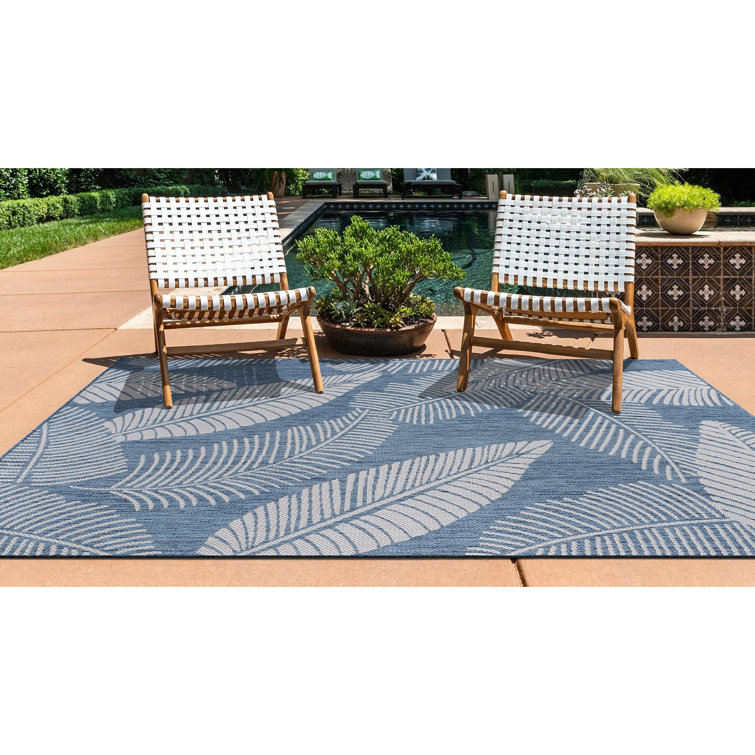 Demonte Floral Cream/Blue Indoor & Outdoor Area Rug