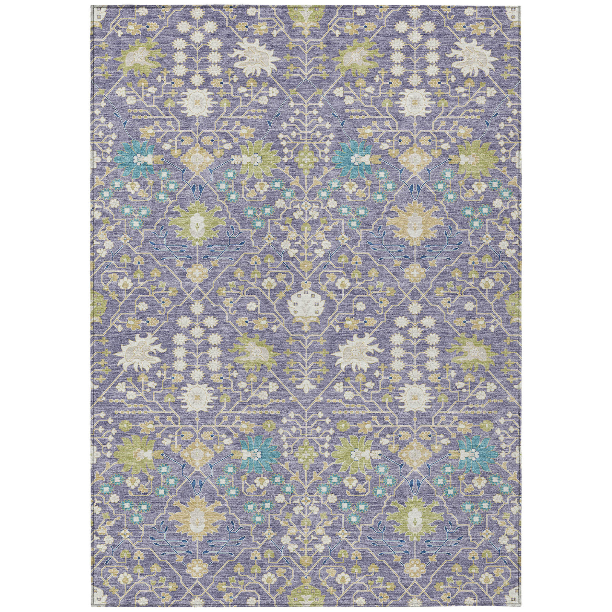 HomeRoots 10' X 14' Lavender Oriental Washable Indoor Outdoor Area Rug ...