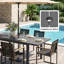 Table de patio extensible en PEHD/aluminium gris, de 60 à 83 pouces-967888625