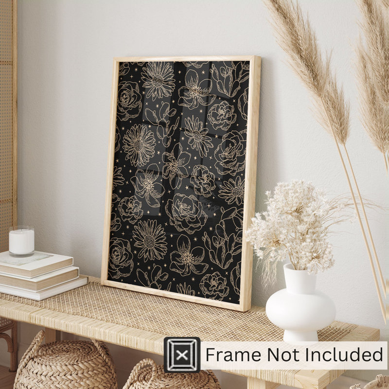 «Floral Flowers VII», reproduction d'art moderne sans cadre, H 20 po x l 16 po