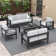 Alturas Standalone Product Aluminum Outdoor Patio Coffee Table Modern Rectangle End Table