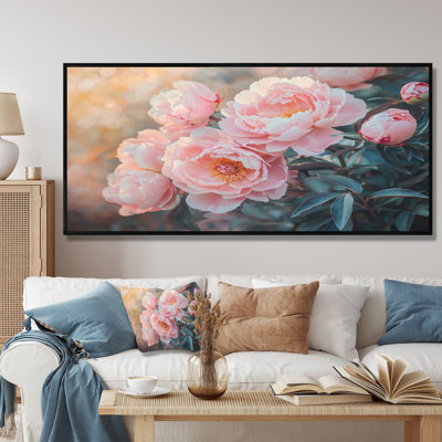 Pivoines par les fermes brise-vent - pivoines, art mural