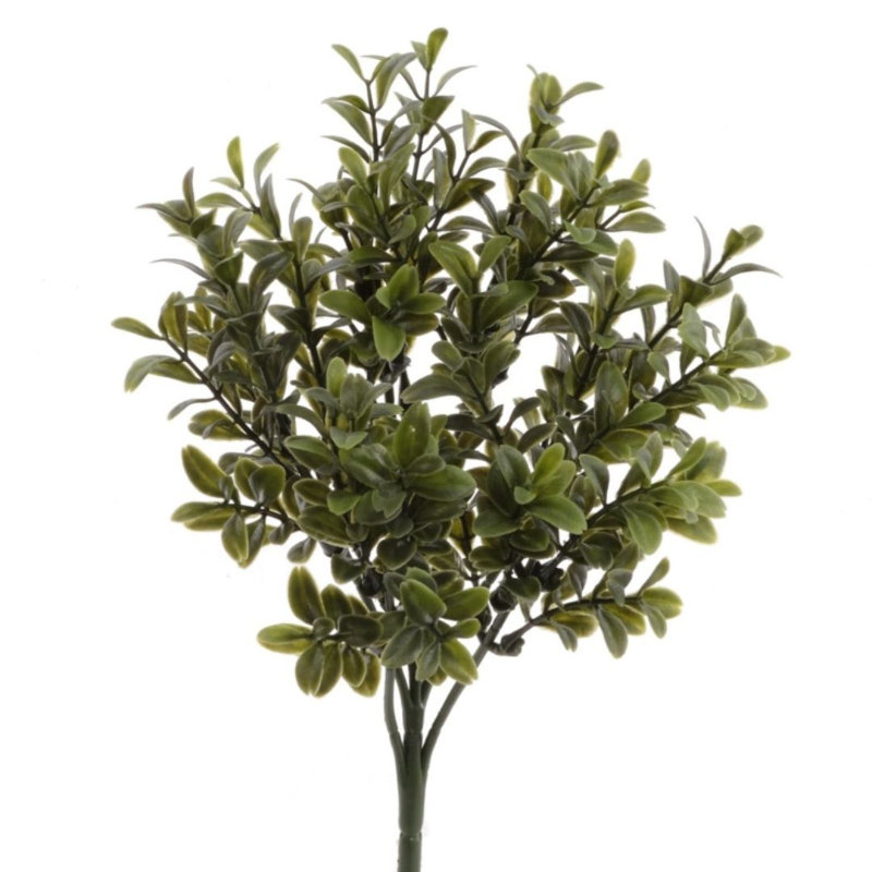 10 inch Green 24 - Piece Artificial Boxwood Plant, Faux Plant for Floor and Tabletop Decor
