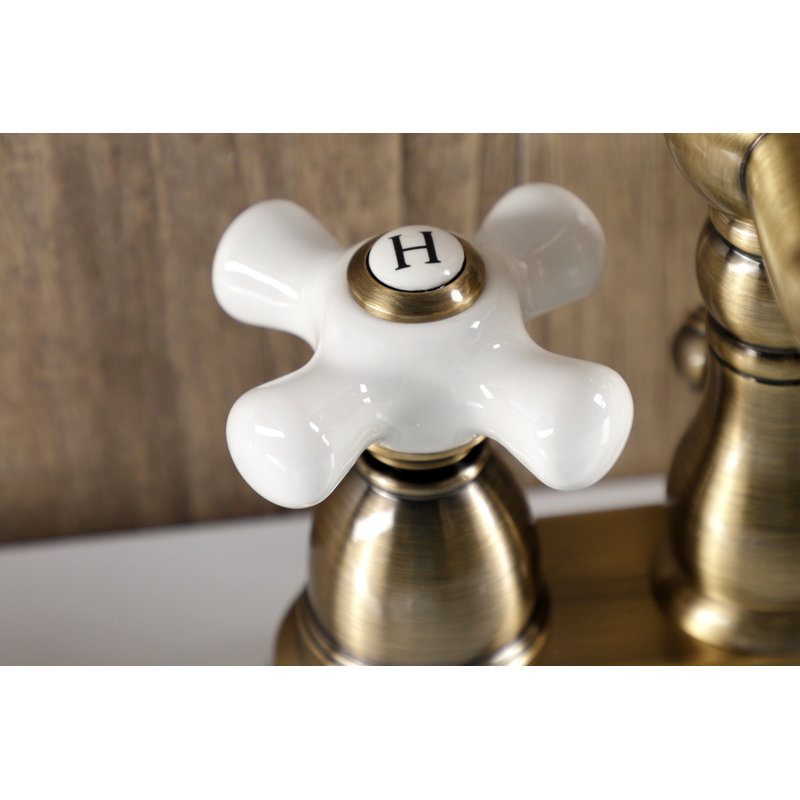 Heritage Centerset Bathroom Faucet with Drain Assembly, Vintage Brass