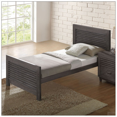 Transitional Style 1pc Twin Size Bed Panel Headboard Slat Design Charcoal Brown Finish Bedroom Furniture