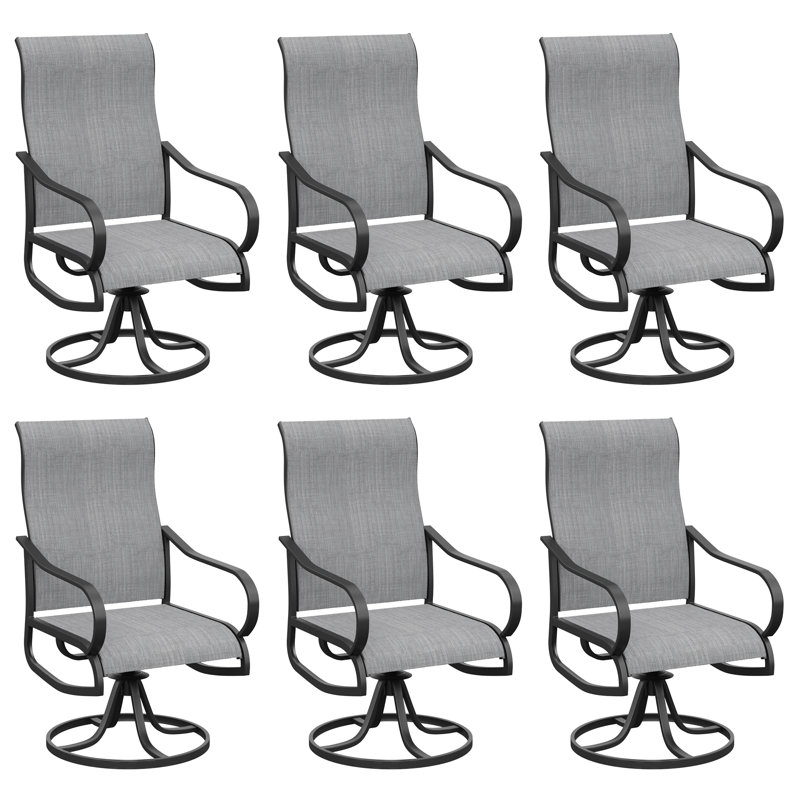Fauteuil de patio pivotant Joclynn, Gris clair