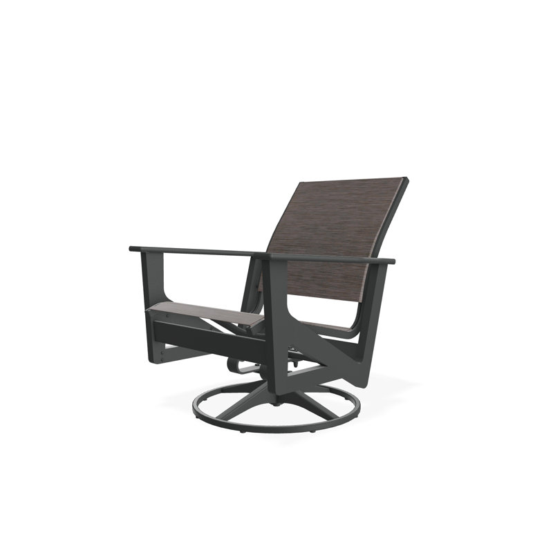 Wexler Outdoor Swivel Lounge Chair, Graphite, Collect Indigo