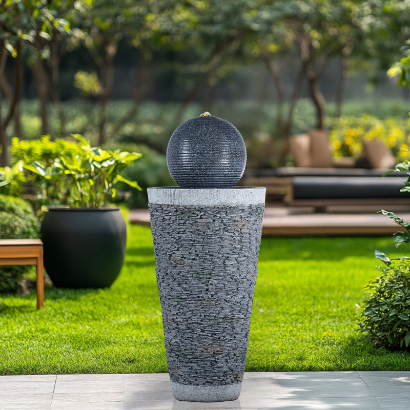 28.15"H Resin Modern LED Fountain
