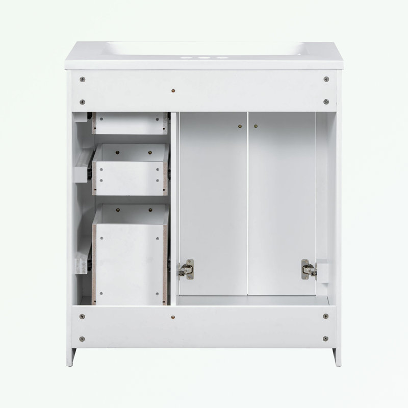 Rangement pour salle de bain Pollark, Blanc