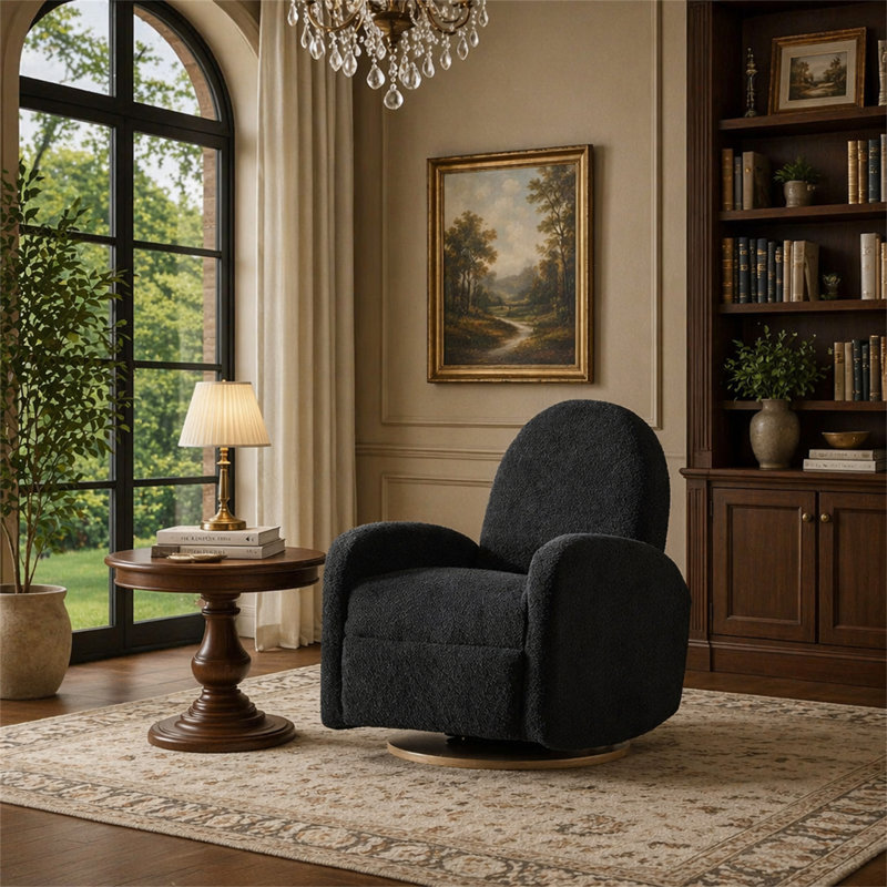 Fauteuil inclinable et pivotant 360 °, Noir