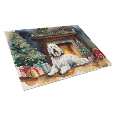 Grande planche à découper Old English Sheepdog Cozy Christmas