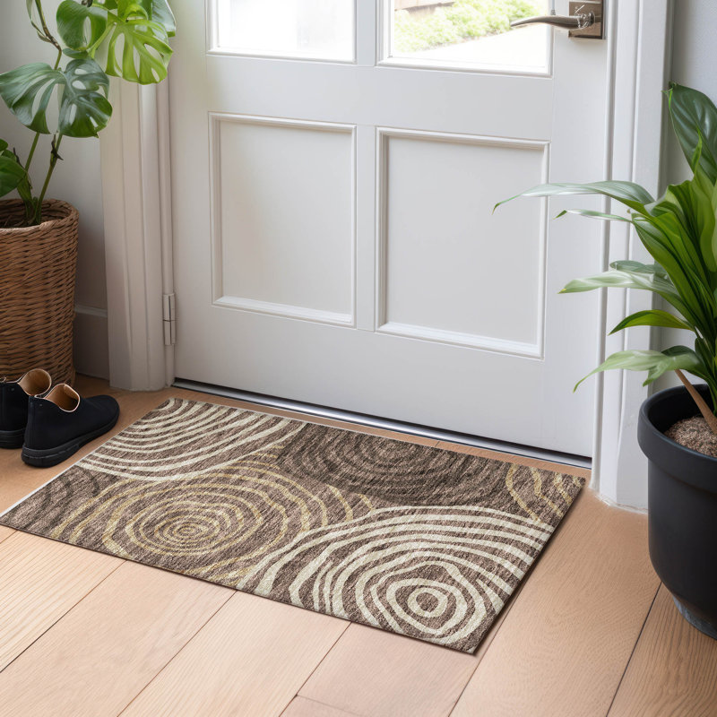 Premium Machine Washable Prisco Fudge Rug, Rectangle 1'8" x 2'6"