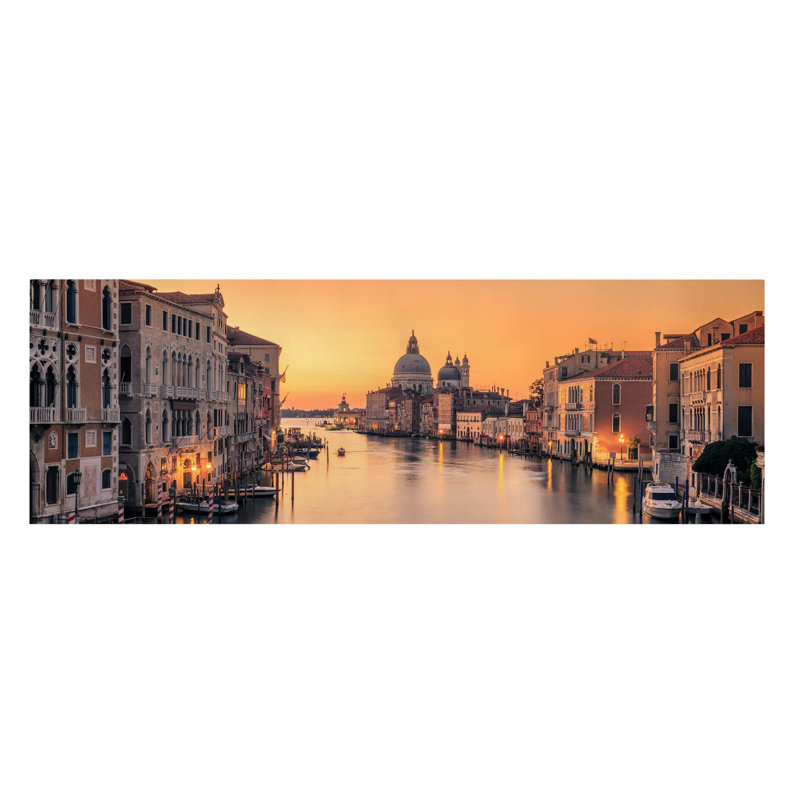Golden Venice - Wrapped Canvas Print, Orange, 31cm H x 46cm W, Paper