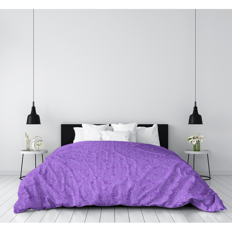 Housse de couette Katelyn Elizabeth Camouflage, Microfibre, Housse de couette pour très grand lit, Mauve / Bleu