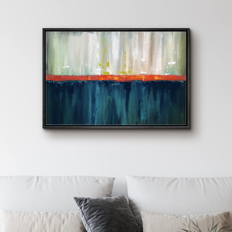 «Minimal Landscape» IDÉE4WALL, reproduction d'art sur toile encadrée, textures colorées, coups de peinture abstraits, impressions sur toile, décoration pour salon, chambre à coucher