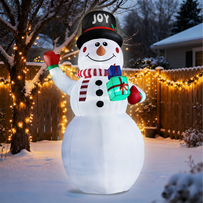 Décoration de Noël gonflable 12 pi avec bonhomme de neige géant illuminé 12 pi