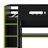 Full Size Wood Gaming Loft Bed With Built-In Desk, RGB LED Lighting, USB Port, Wardrobe & Storage-1110745090