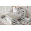 Structure de lit plateforme avec tablettes et tablettes de rangement Christiano-1338684265
